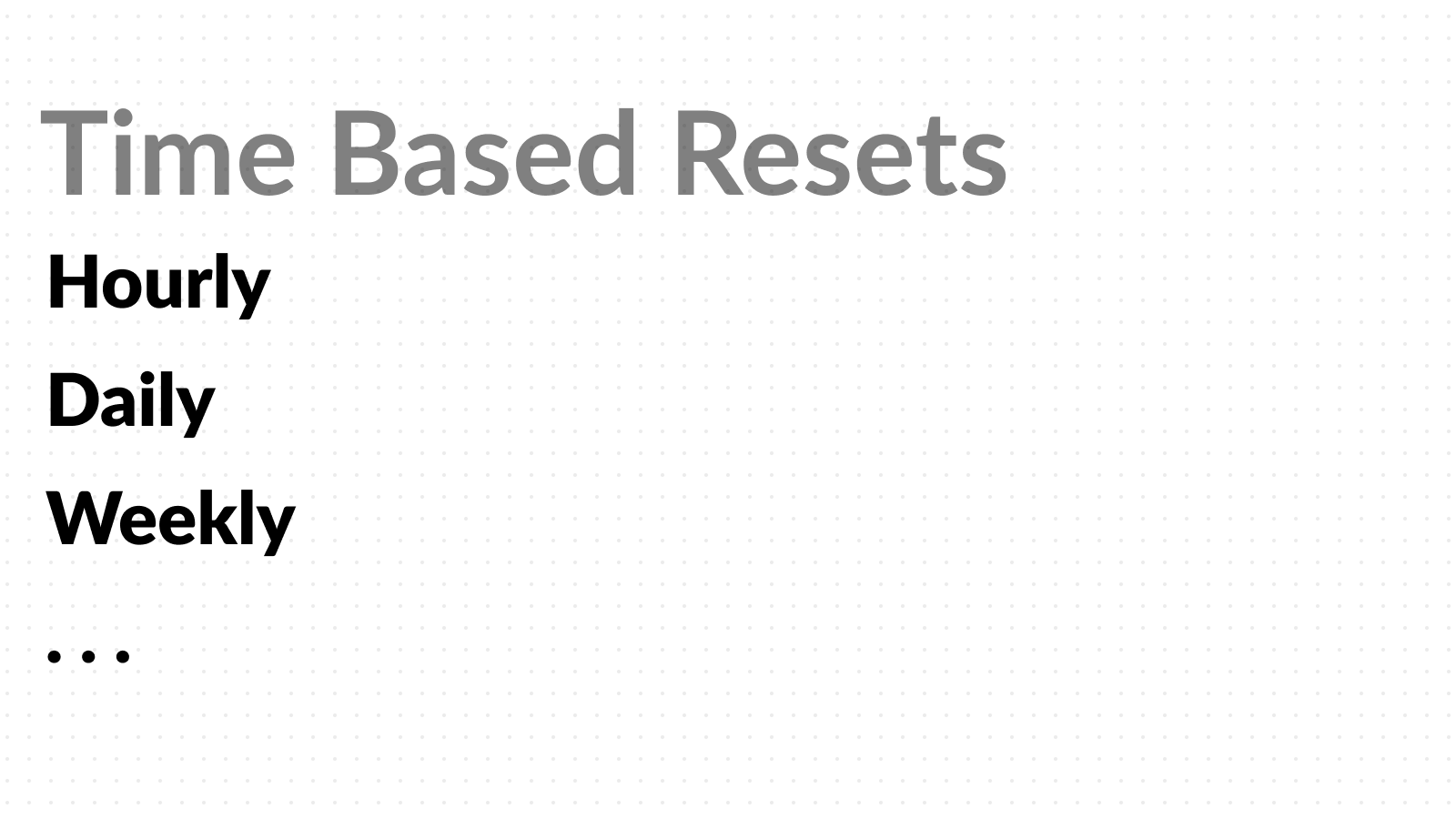 Time based Resets